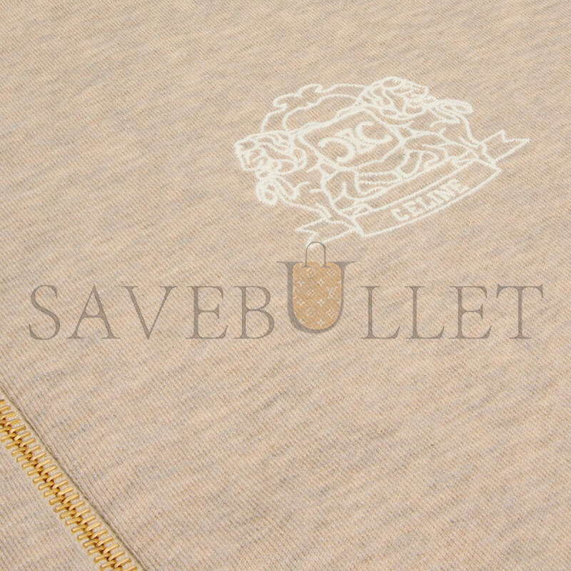 CELINE ZIPPED BLASON HOODIE IN CASHMERE COTTON RY0FL450I.FYX9